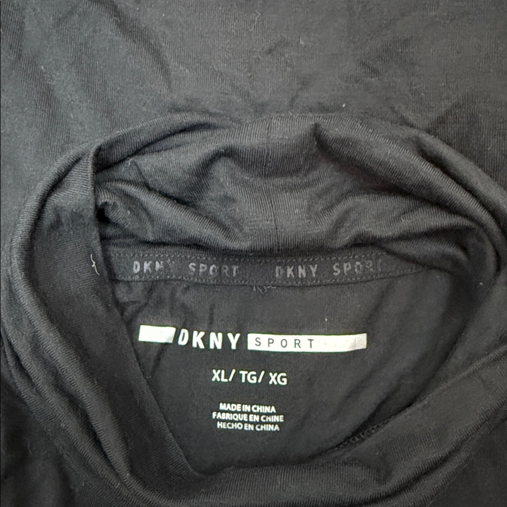 DKNY Sport Mock-Neck Black Cold Shoulder Bodysuit Size X-Large NWT - Picture 5 of 6